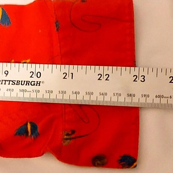 Nautica Mens Red Fishing Shirt  Sz M  Pointed Collar Long Sleeves Button Down - Picture 6 of 9